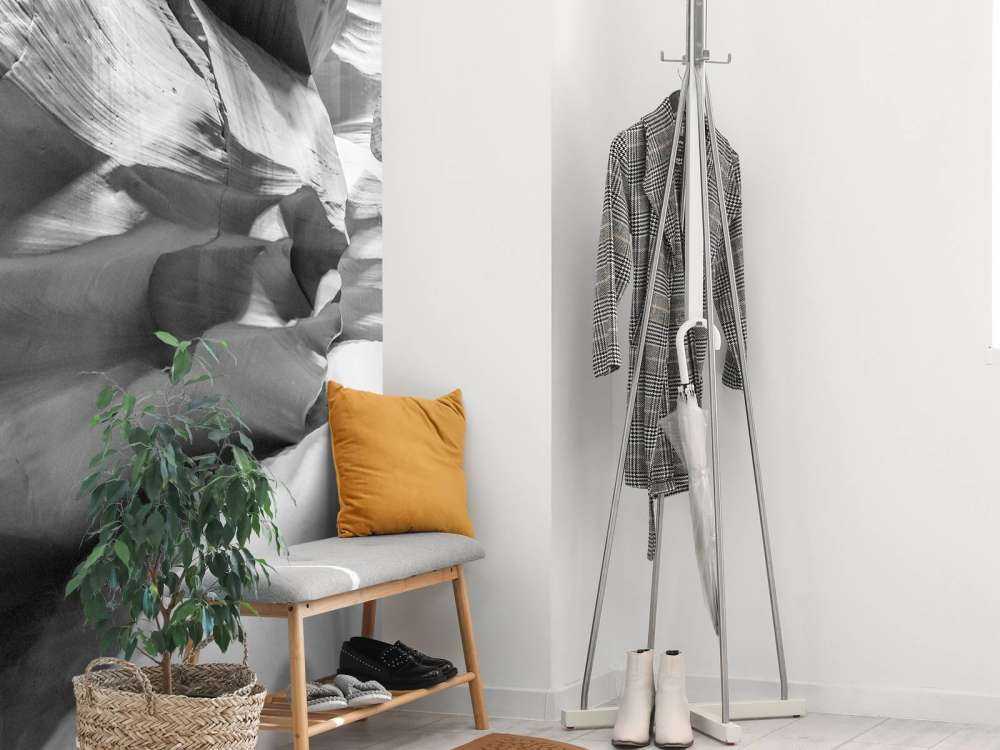 Zandsteen ravijn in zwart-wit