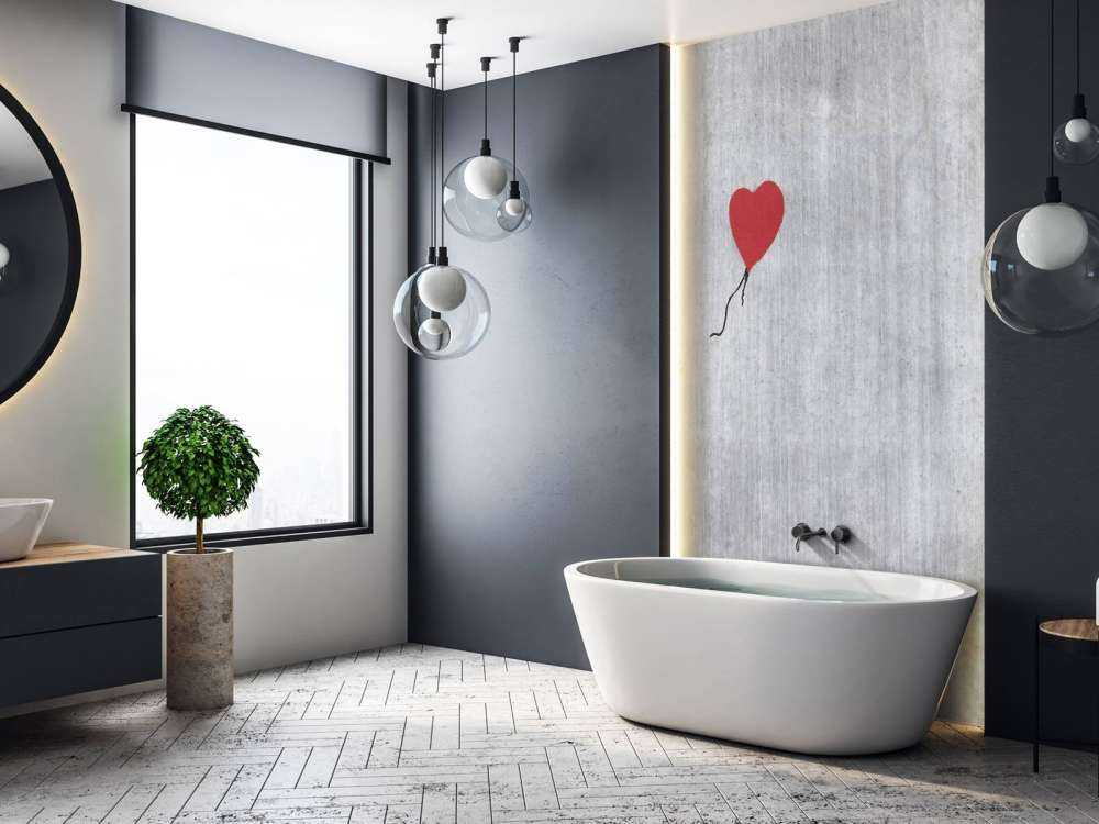 Banksy - Balloon girl, grey concrete