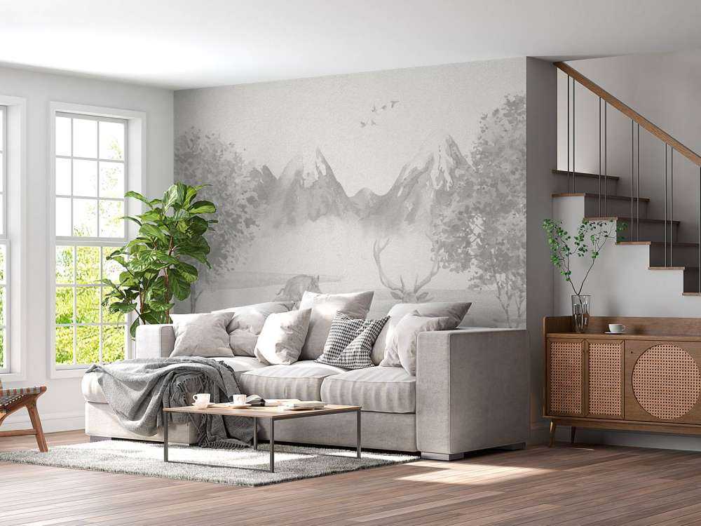 Forest animals in shades of grey