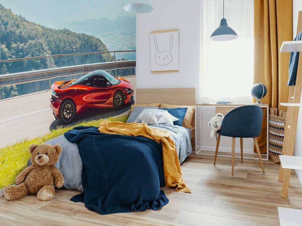 Driving through mountain scenery