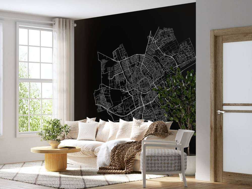Map of Groningen, black