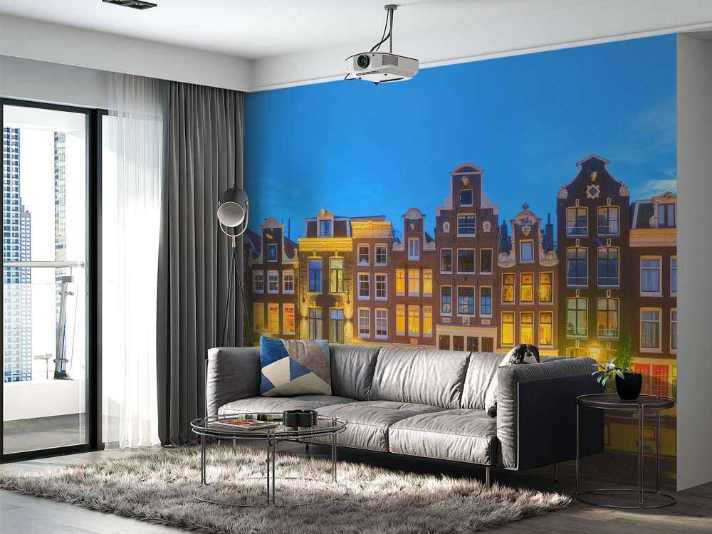 Amsterdam houses in the night