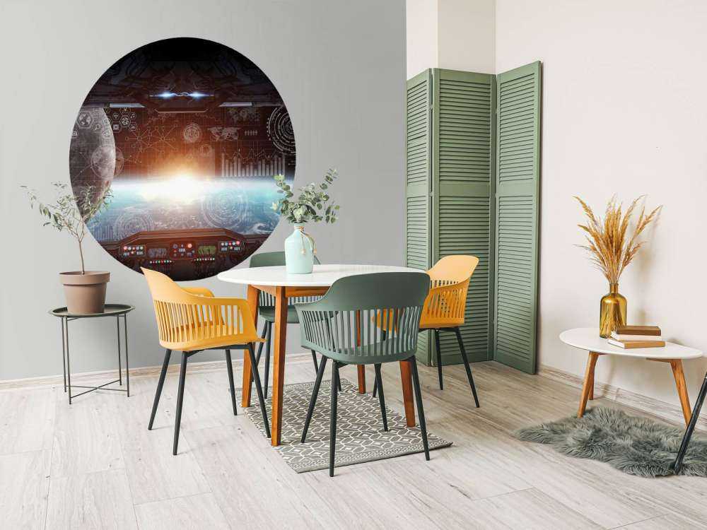 The earth from a space station