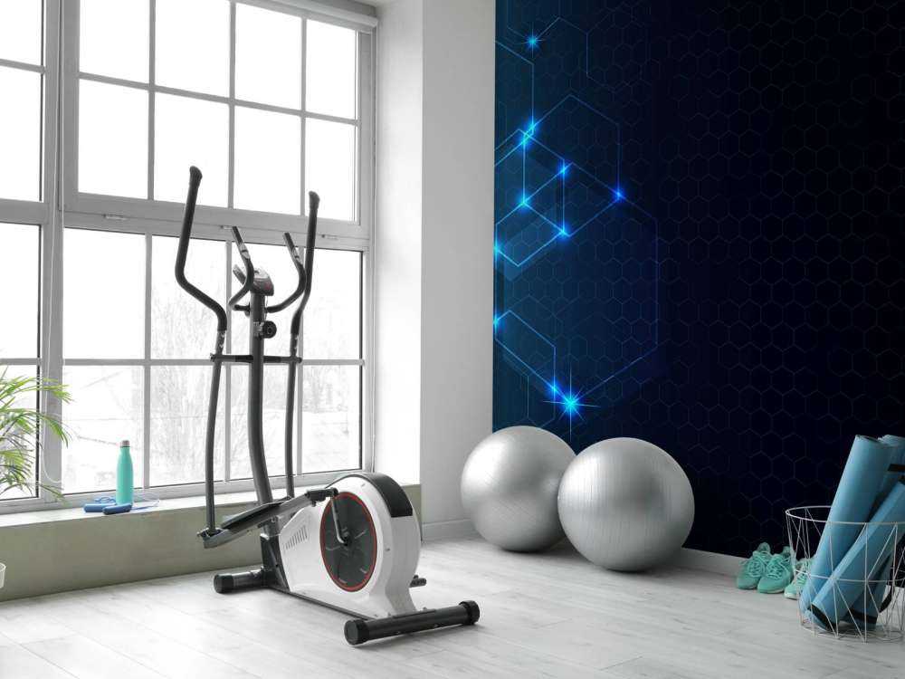 Abstract glowing hexagons