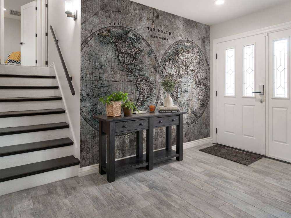 World map with grey shades