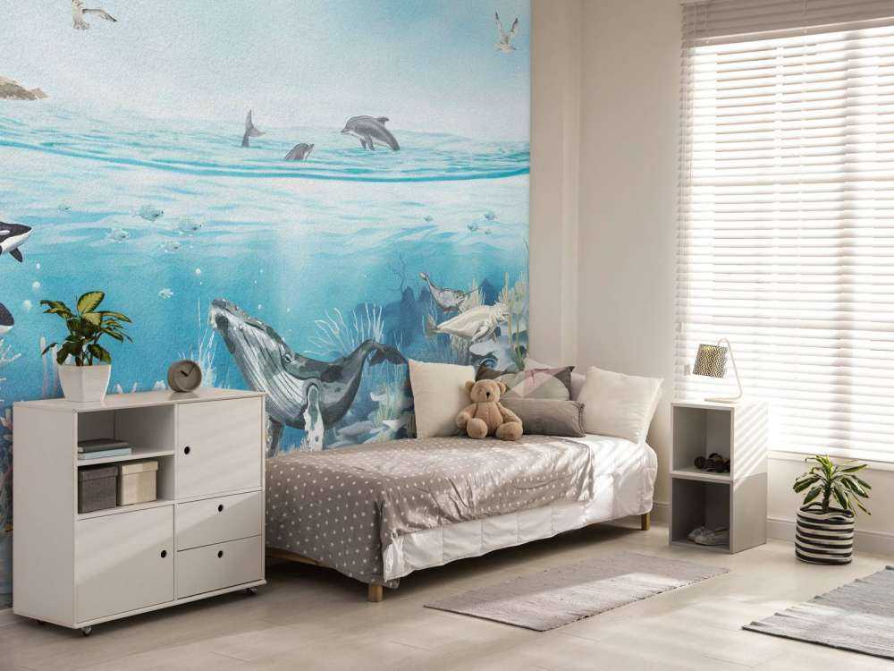 Ocean Landscape with Animals in Color