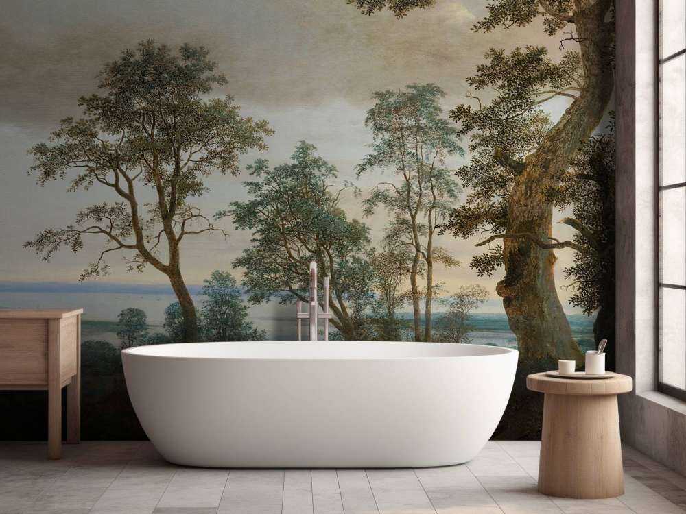 River landscape seen through trees