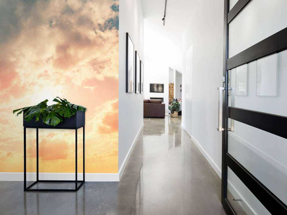 Coloured sky with clouds