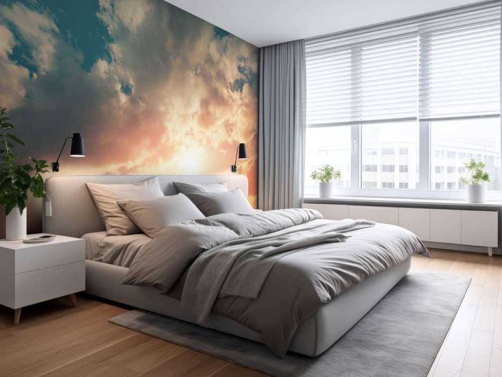 Coloured sky with clouds