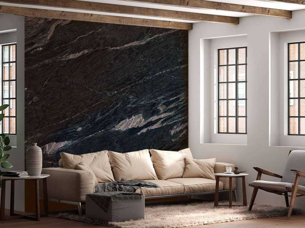 Dark marble with light lines