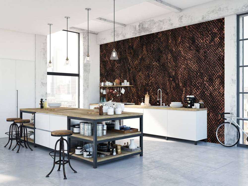 Snake skin with copper colour