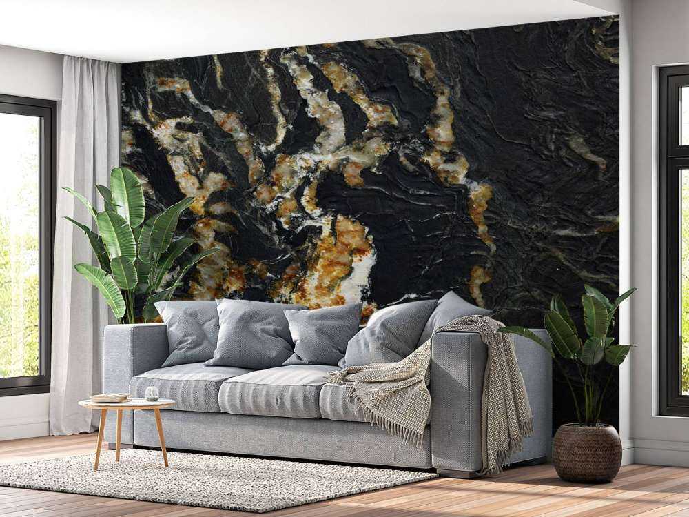 Black marble with light structure
