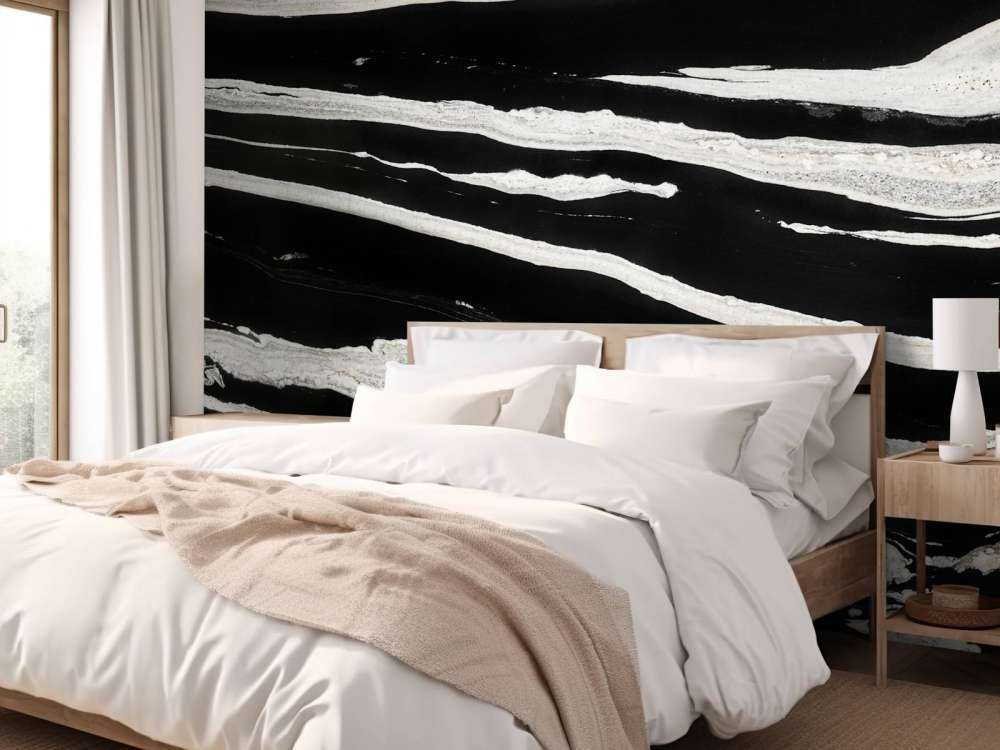 Black marble with white veins