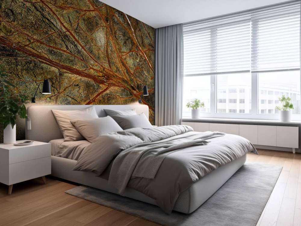 Green marble with coloured veins