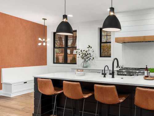 Leather structure in terracotta colours