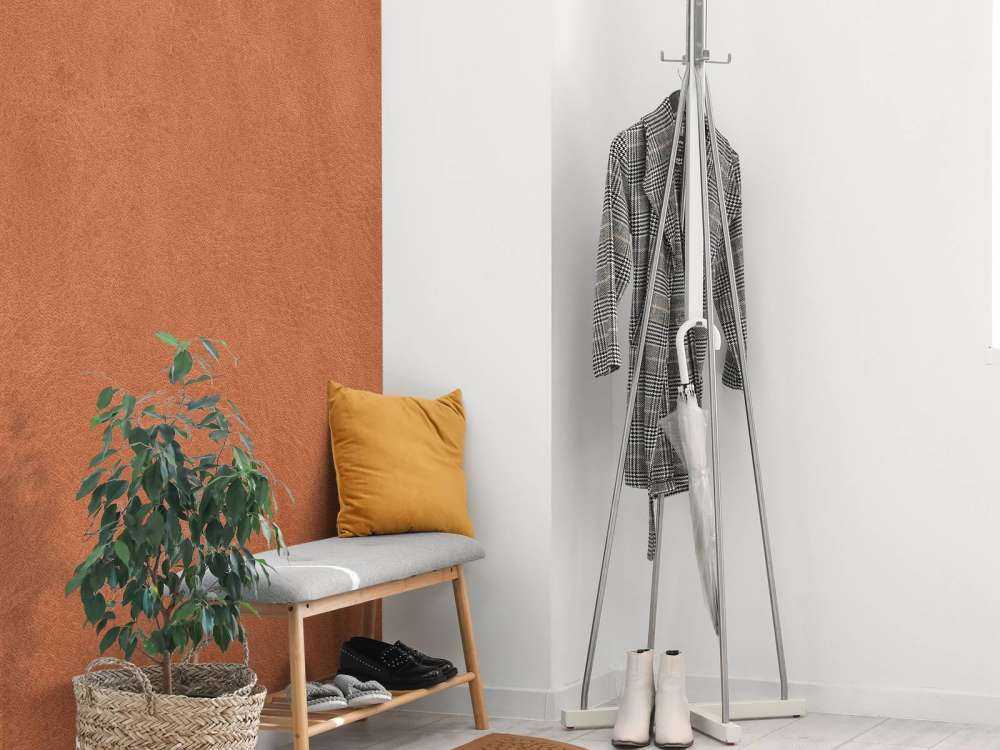 Leather structure in terracotta colours