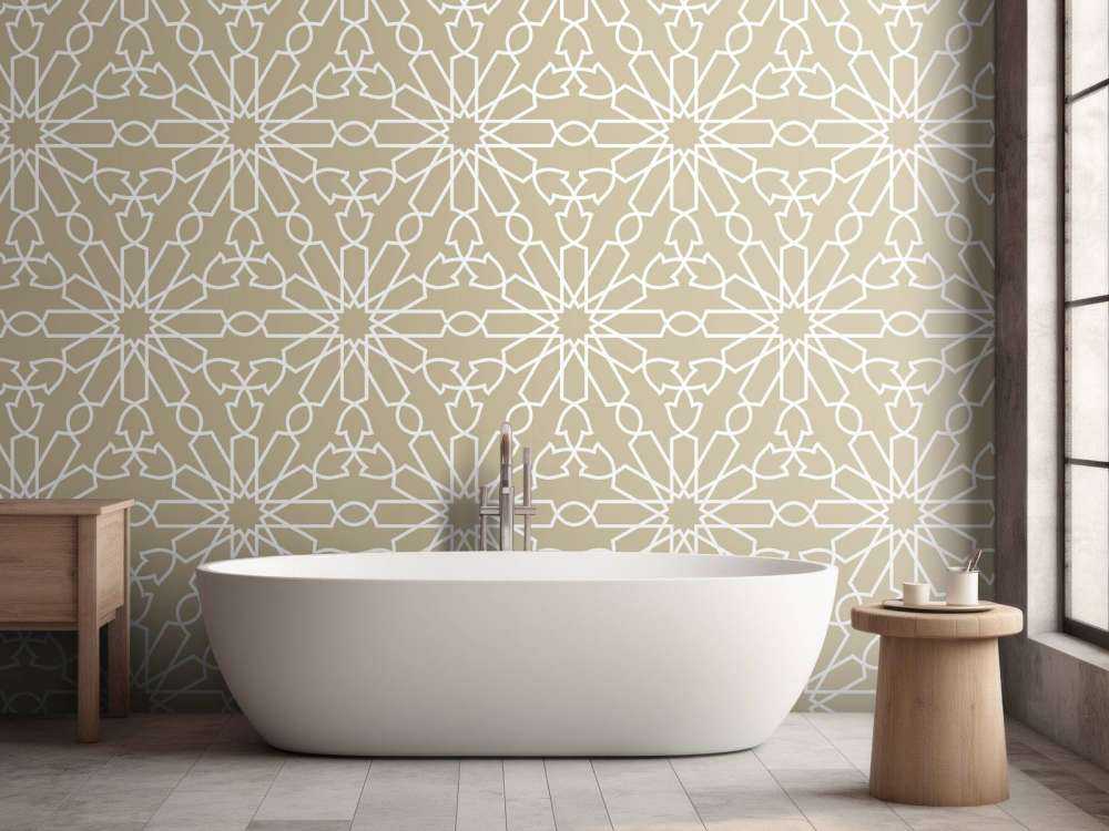 Geometric flowers, gold