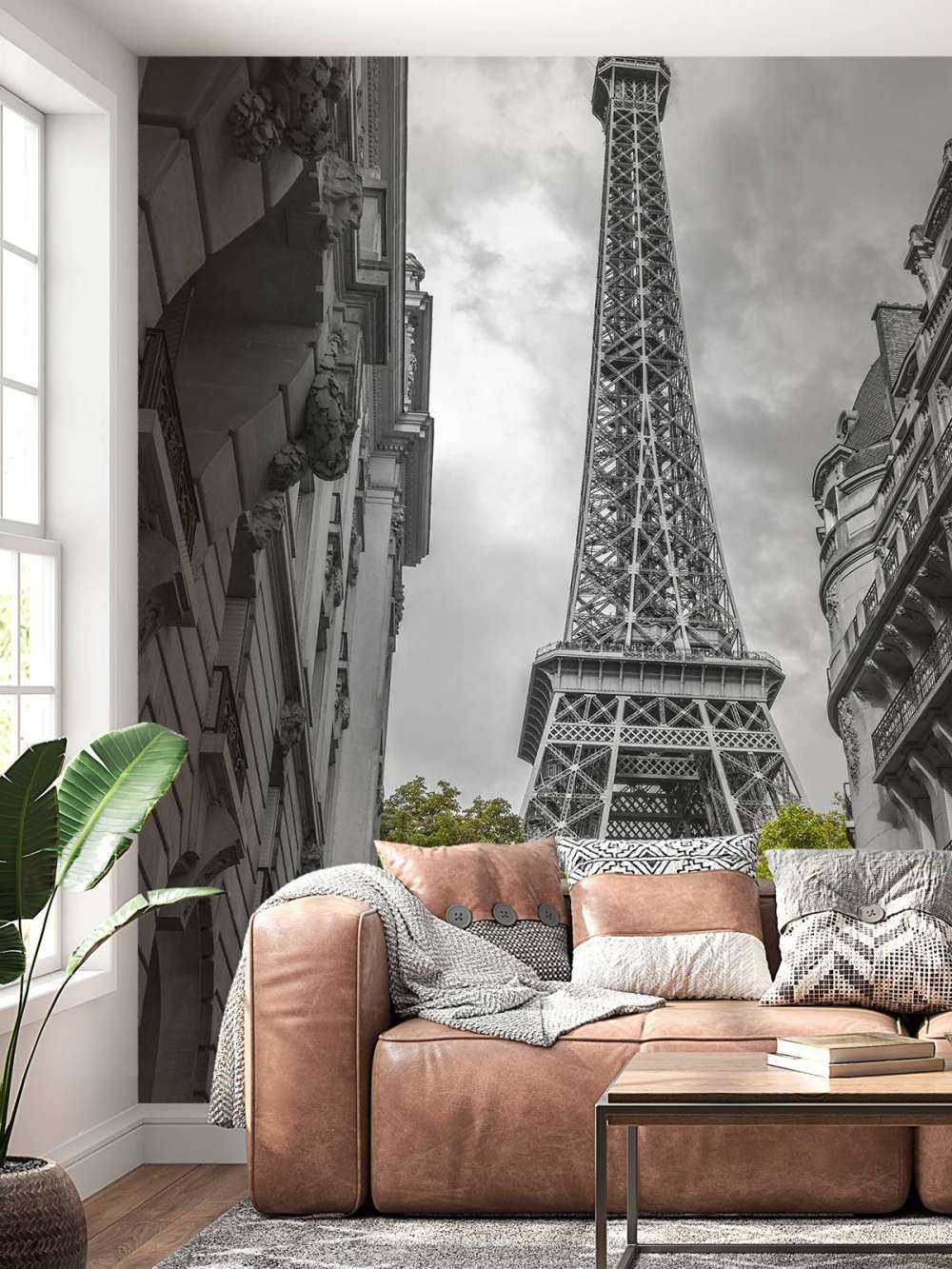 Eiffel Tower black and white