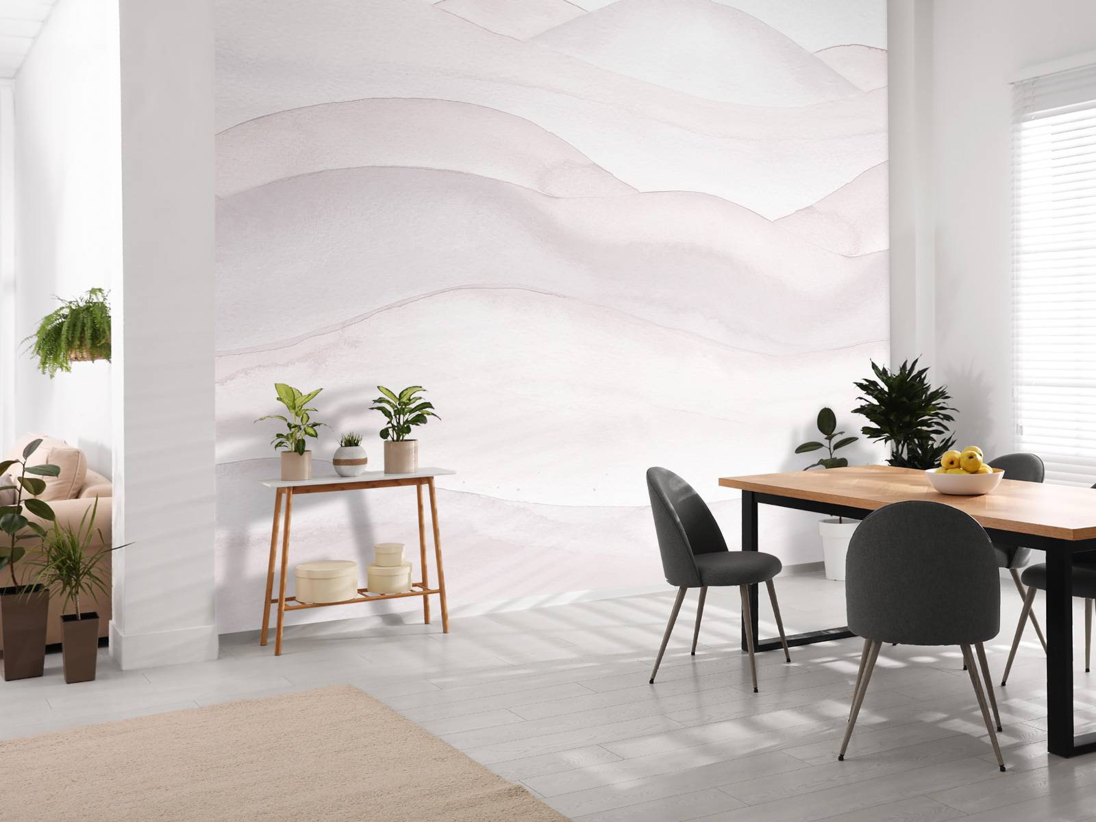 Abstract wavy gradient - powder pink