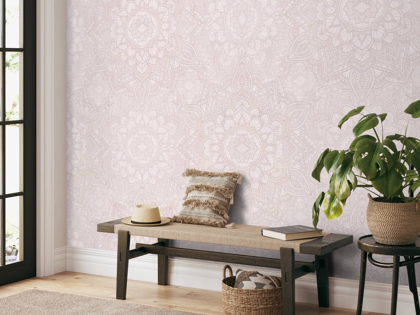 Boho Golden Mandala - blush pink