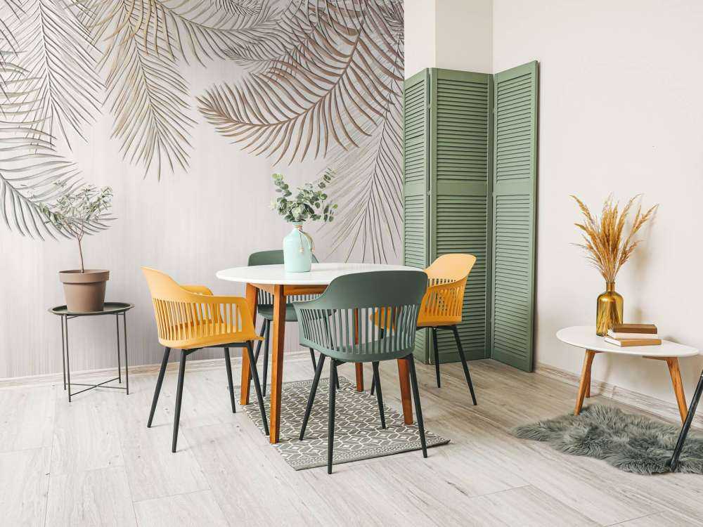 Beige colored palm leaves