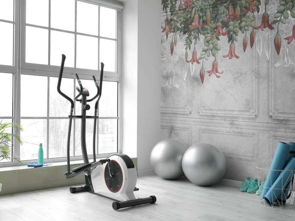 Classic gray paneling with flowers