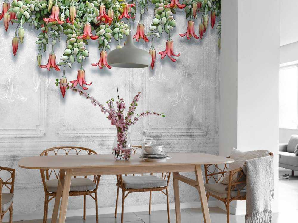 Exotic flowers on concrete