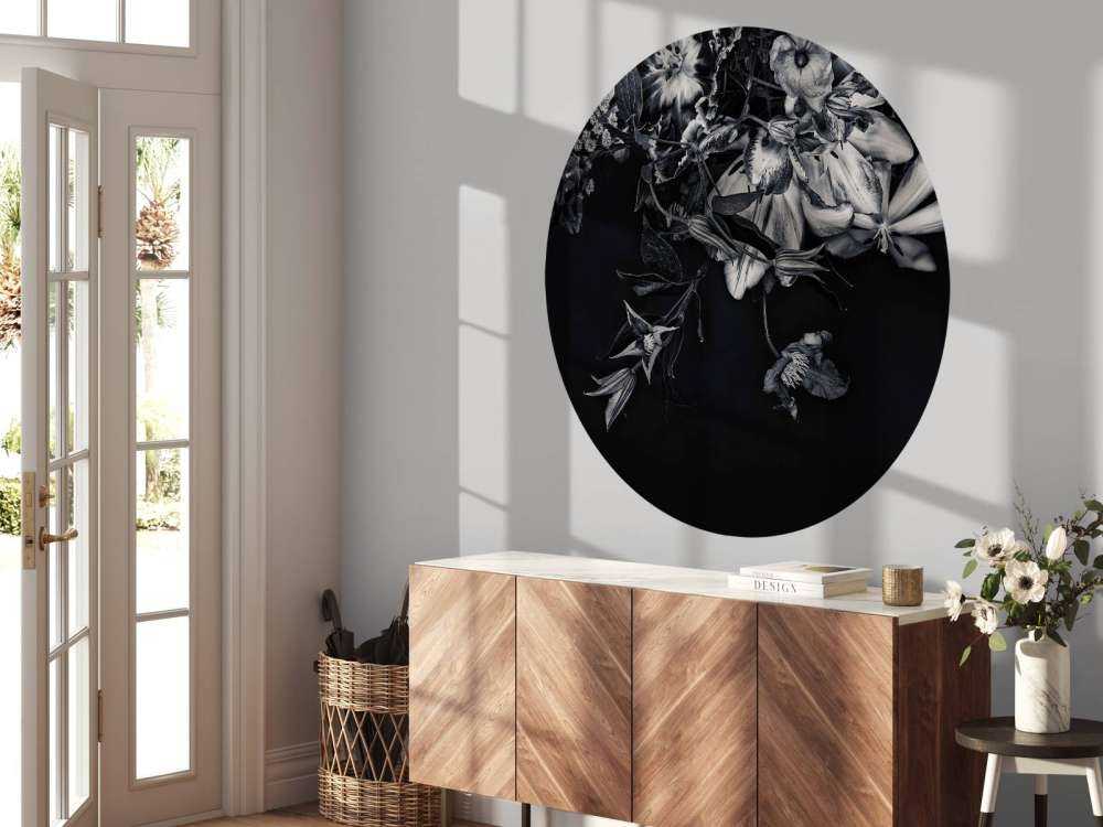 Bloemen muur blue tone