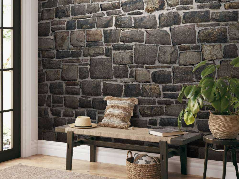 Donkere stenen muur