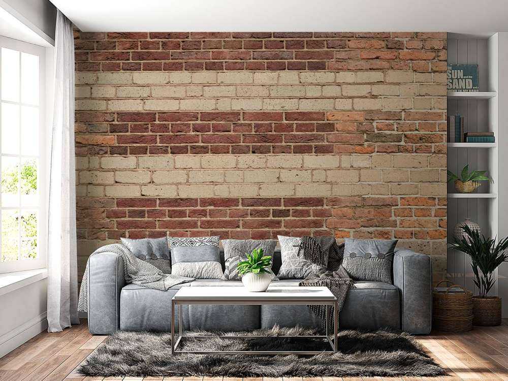 Muur met verschillende soorten bakstenen