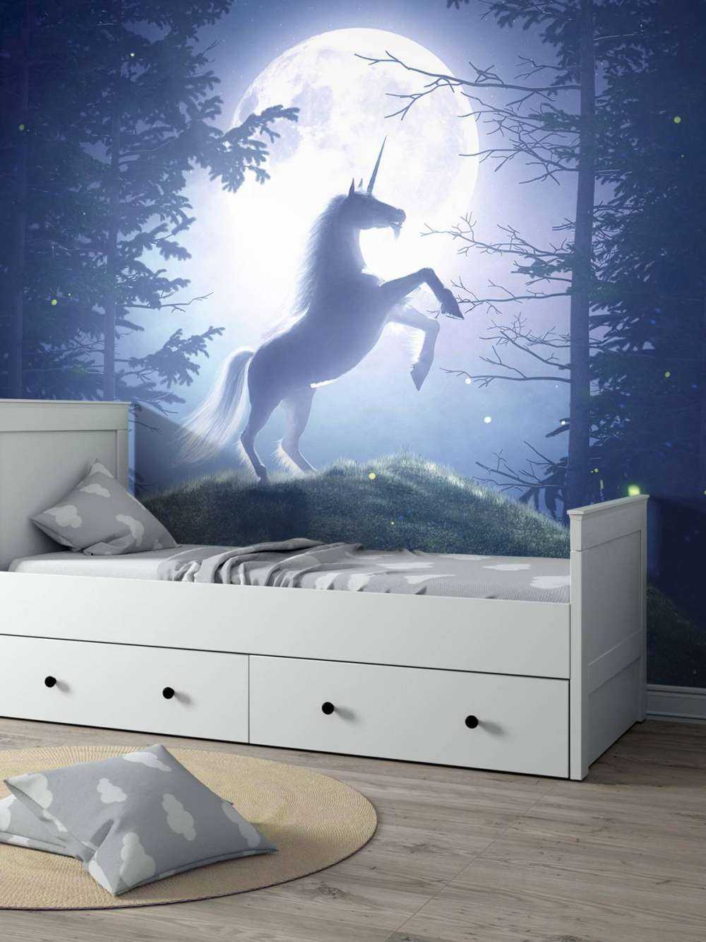Unicorn at full moon
