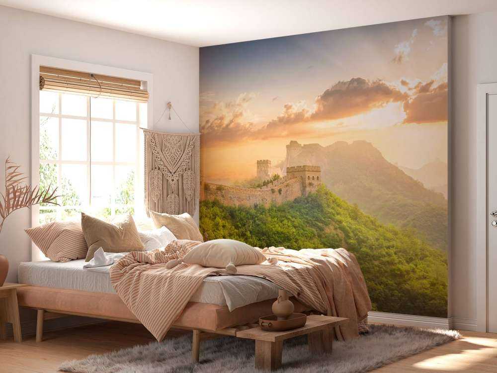 Chinese muur bij zonsopkomst