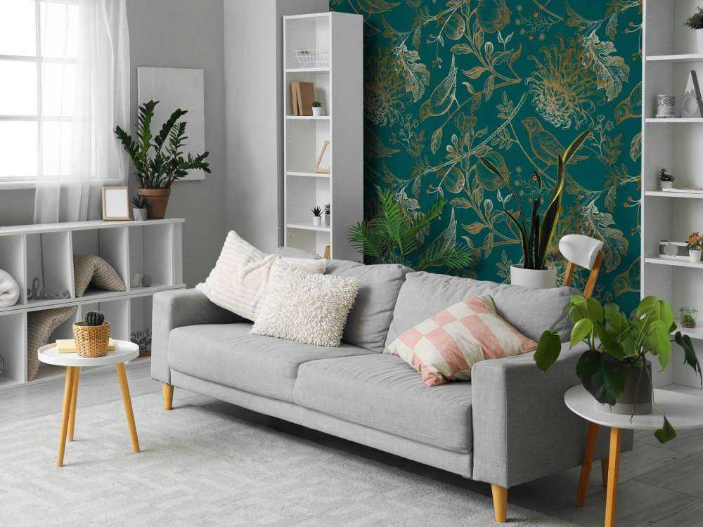 Chrysanten en vogel patroon