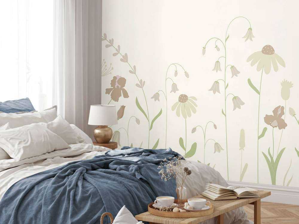 Flower field tall beige with old pink