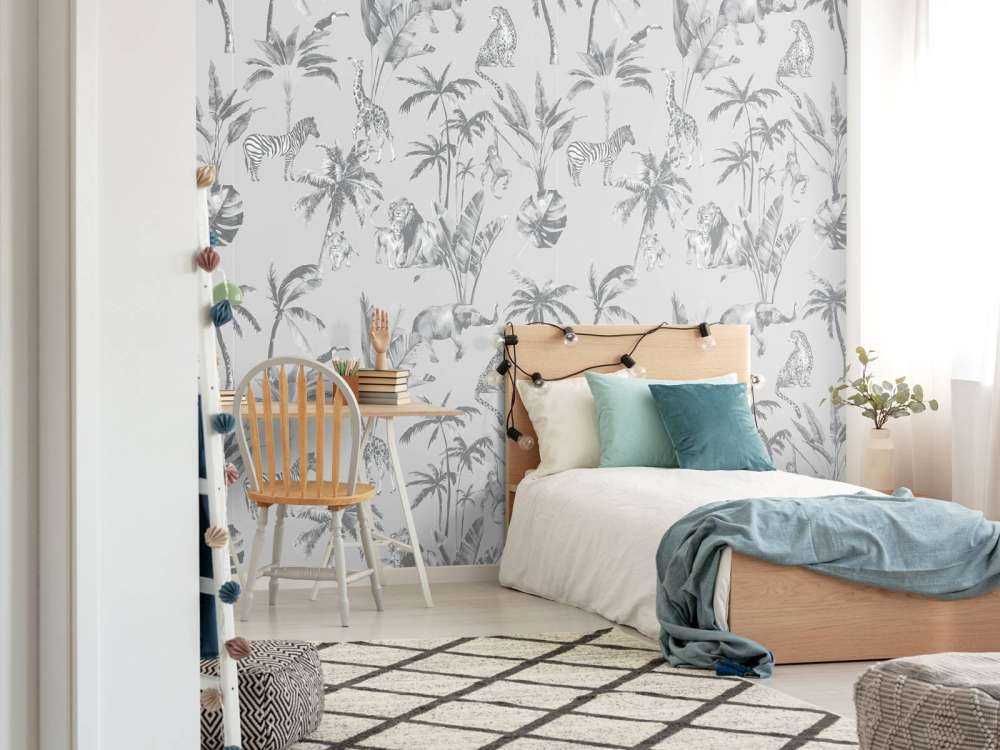 Animal jungle pattern gray