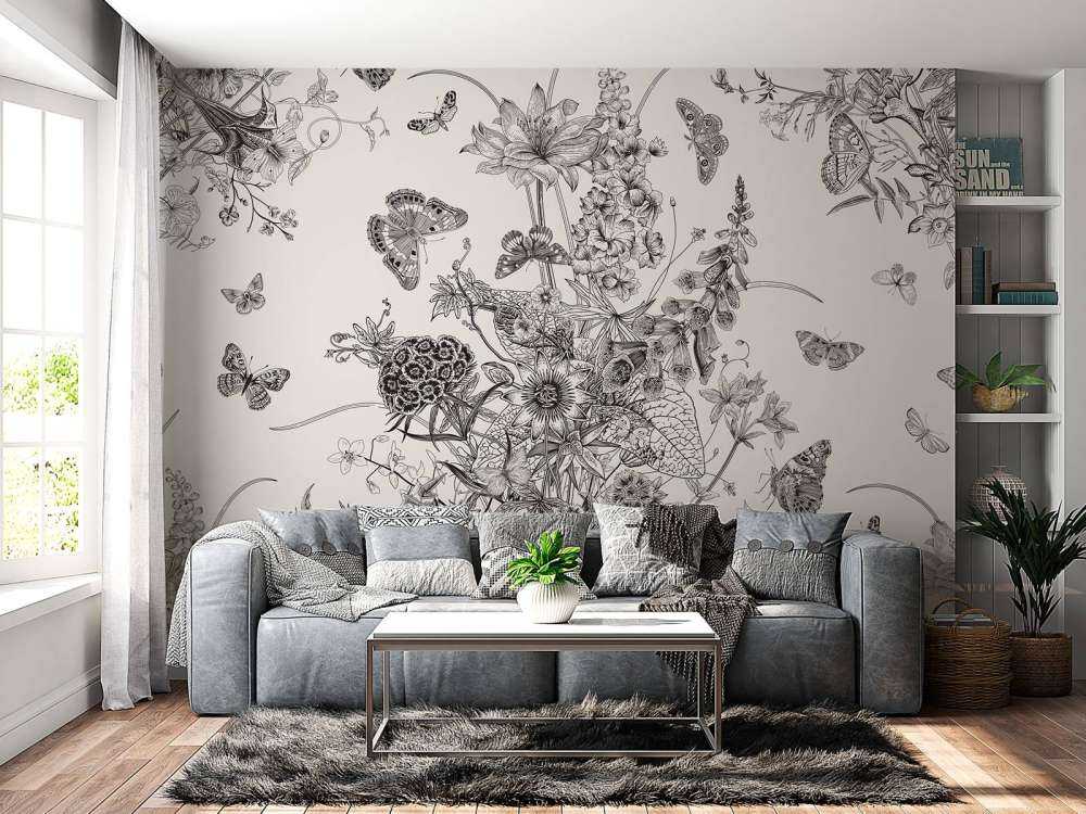 Bloemen in licht sepia