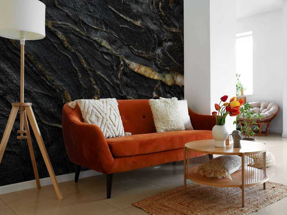 Marble with rough structure