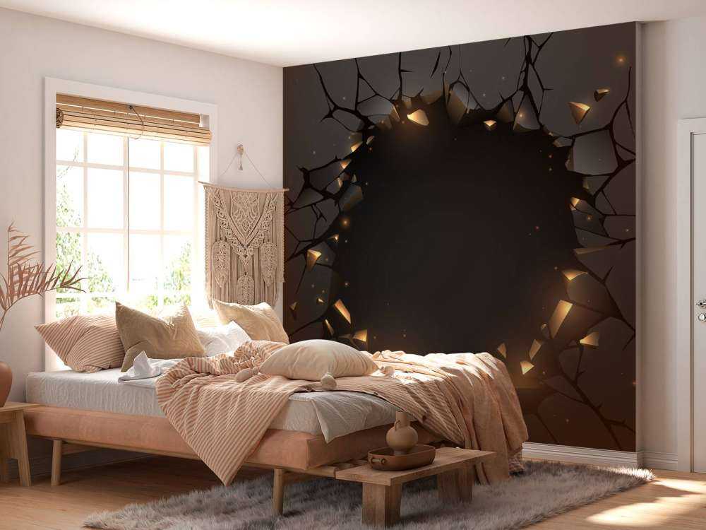 Black wall with hole