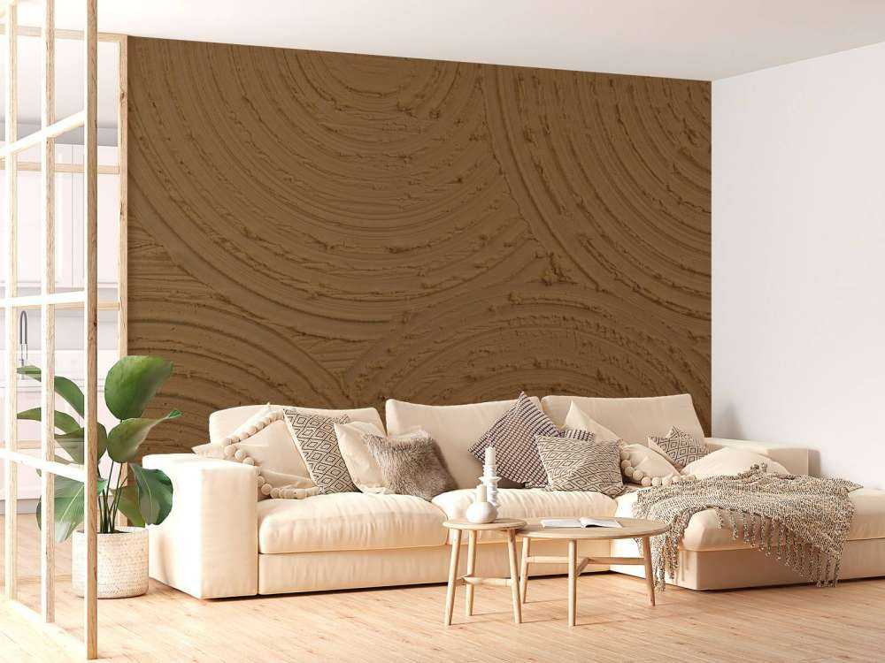 Zen cirkels grove structuur in het bruin