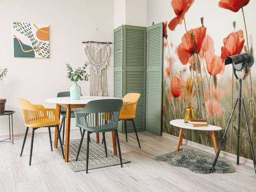 Poppies in vintage colours