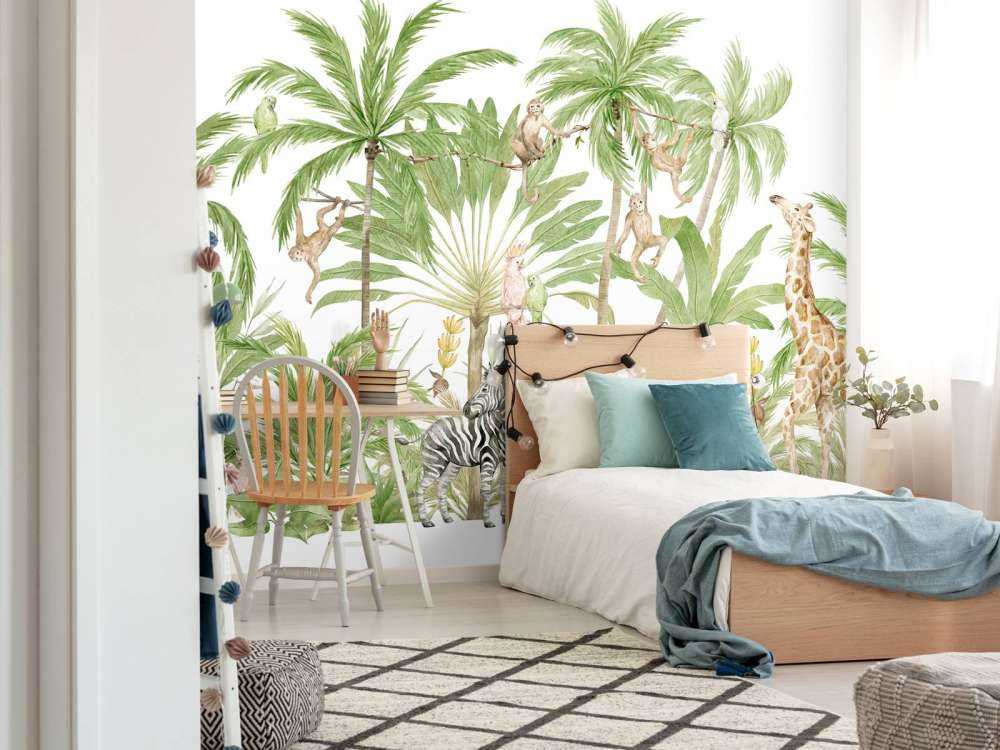 Watercolour jungle animals