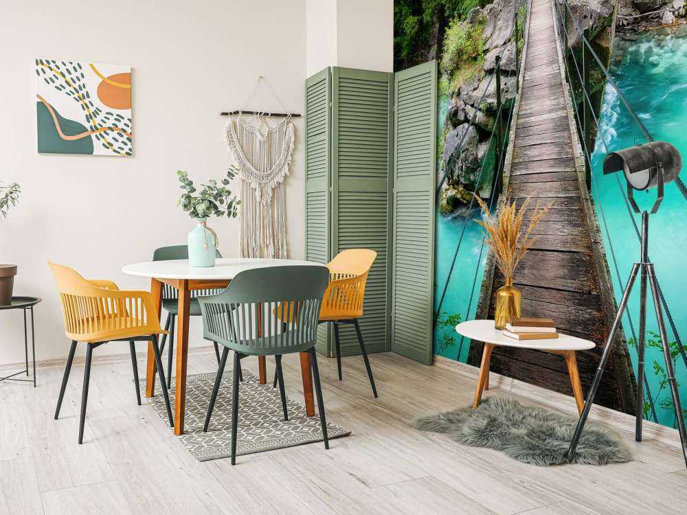 Bridge over beautiful blue river