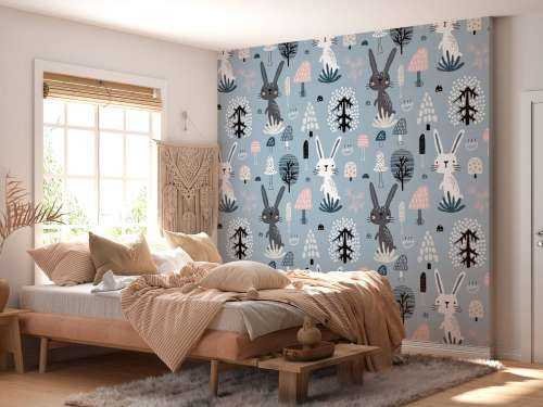 Blue rabbit pattern
