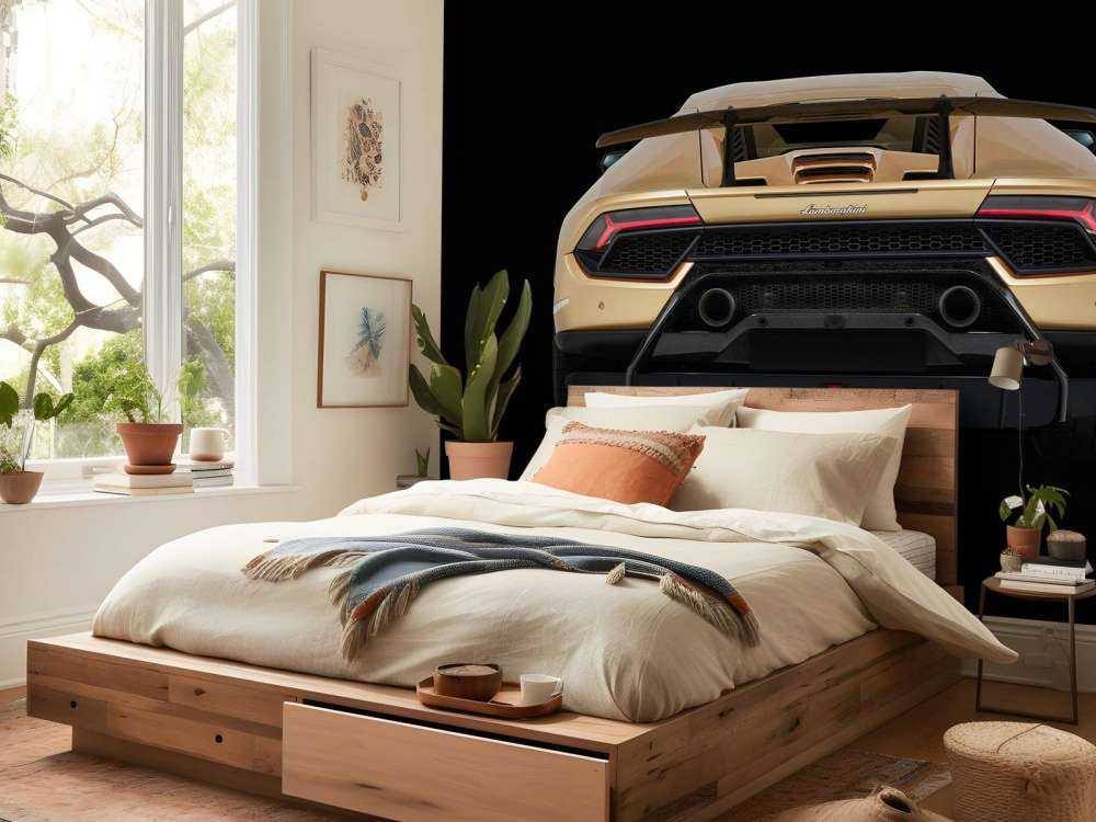 Lamborghini Huracán - Rear view, black