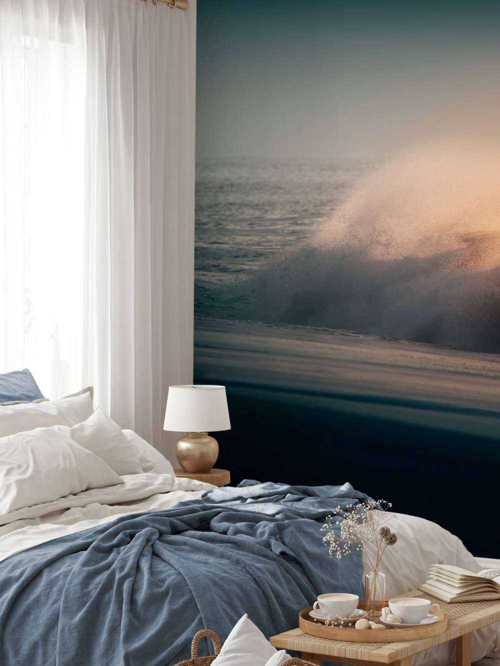 Breaking waves on the beach