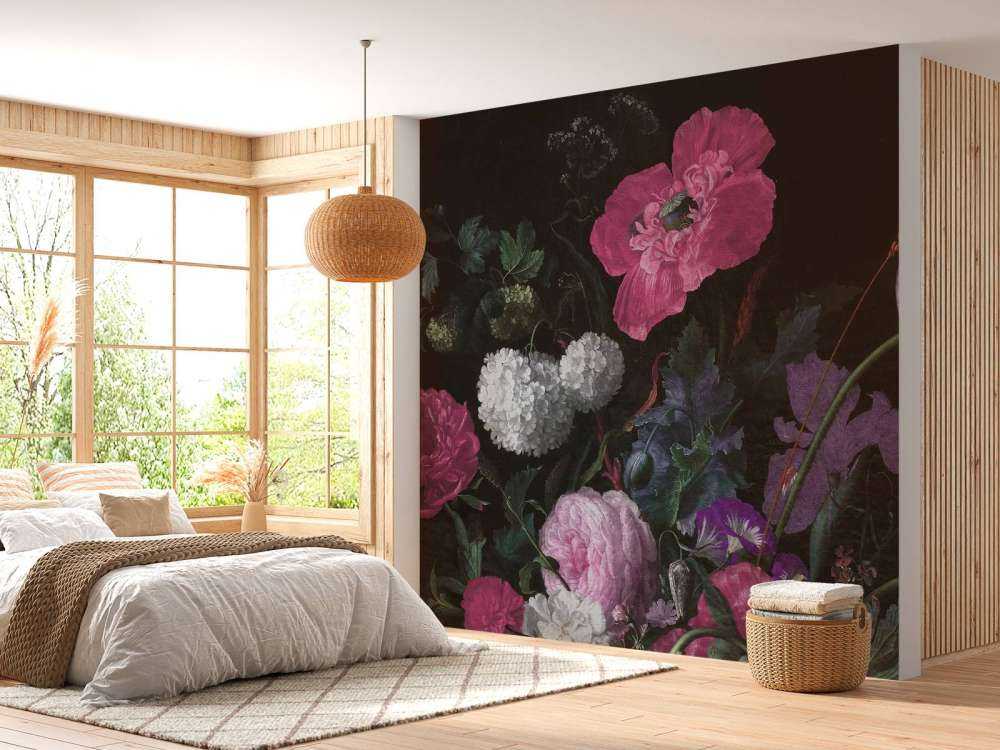 Baroque flowers still life - moody pink