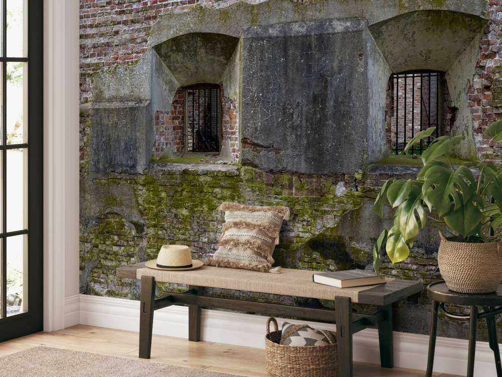 Weathered wall with 2 niches
