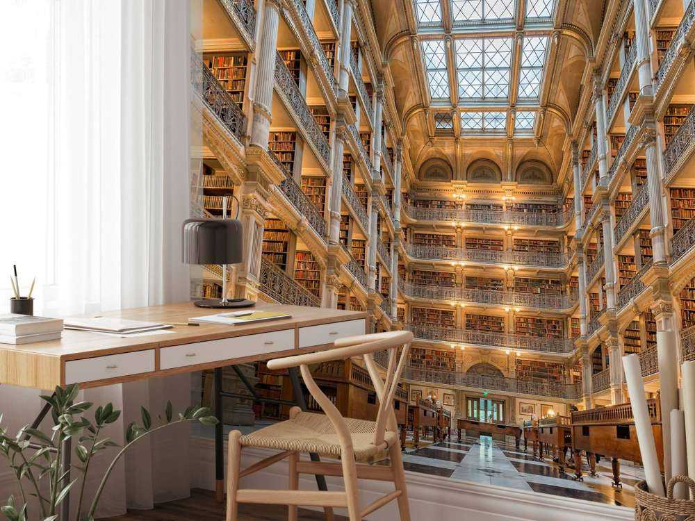 Illuminated literature room