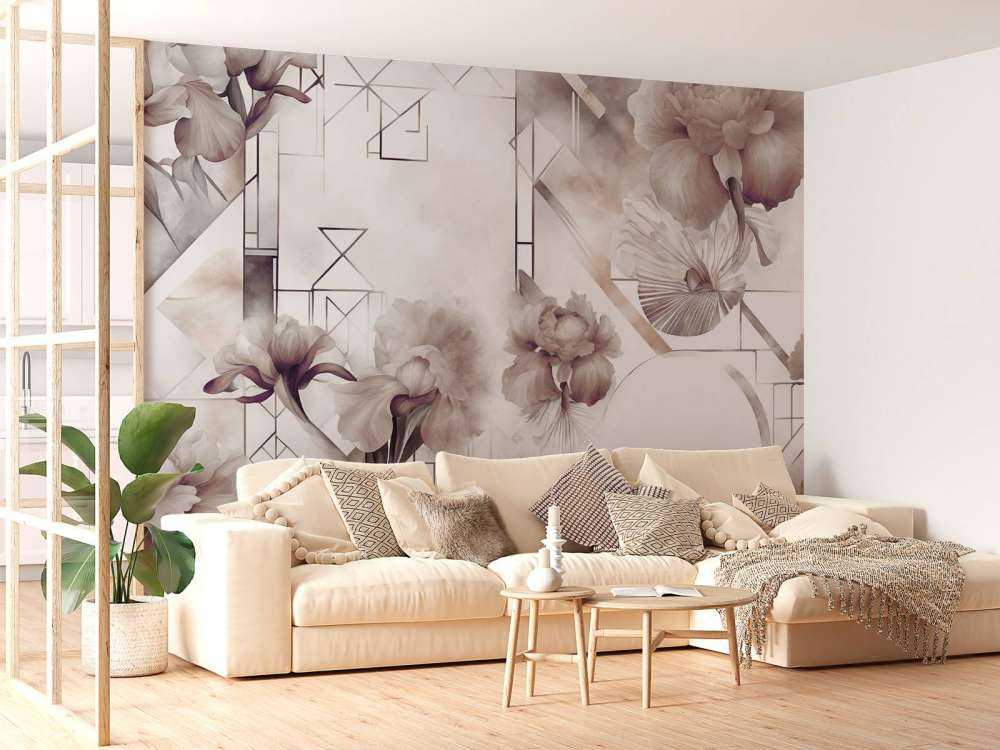 Watercolor Geometry Brown