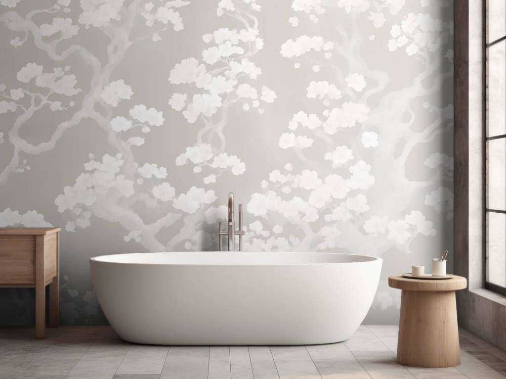 Wonderful blooming forest - taupe